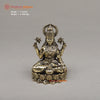 Brass Lakshmi, Seated on a Throne, Fine Gold Finish 4"