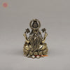 Brass Lakshmi, Seated on a Throne, Fine Gold Finish 4"