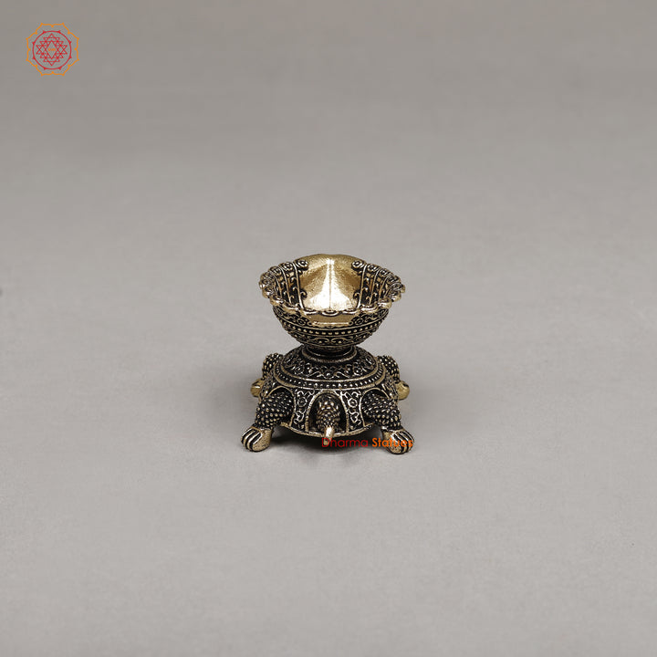 Brass Tortoise Lamp (Diya), 1.5"