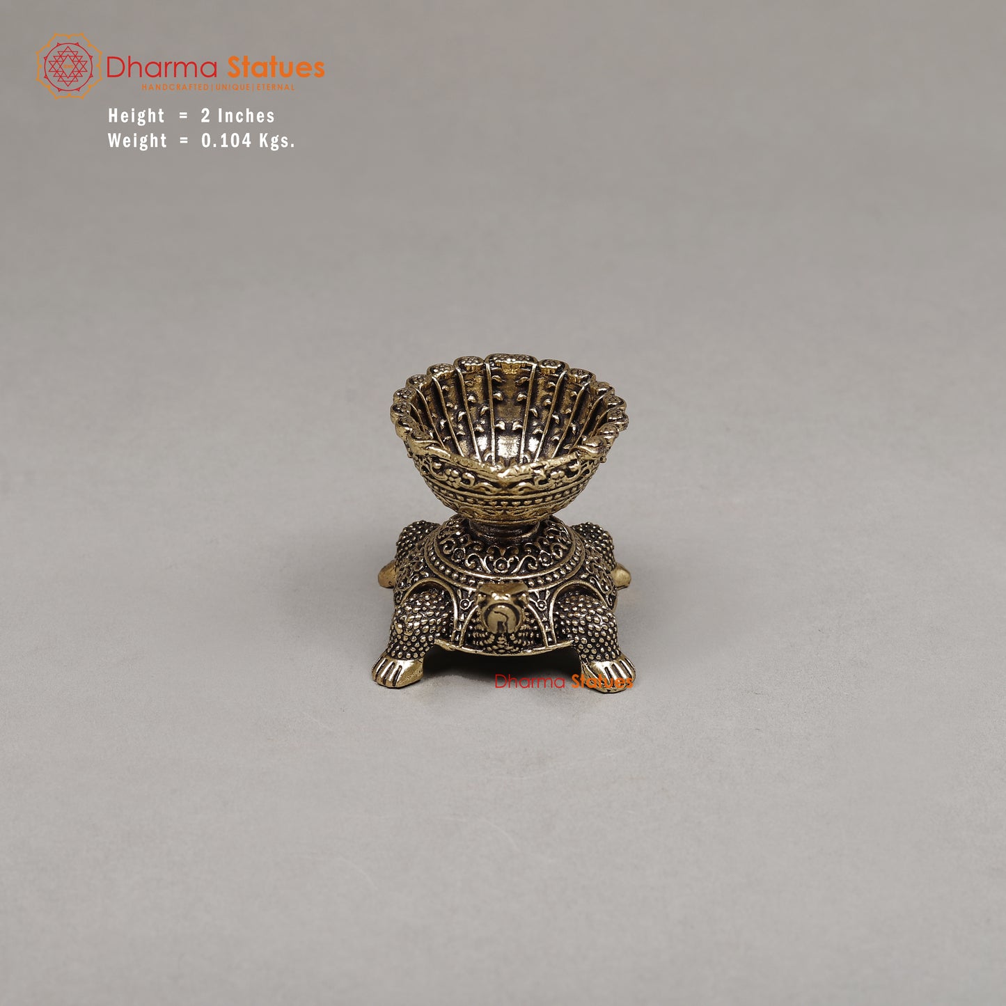 Brass Tortoise Lamp (Diya), 2"