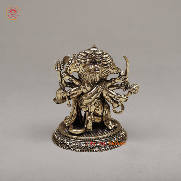 Brass Panchmukhi Hanuman, 4.5"