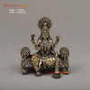 Brass Lakshmi Seated on a Throne, Golden Finish 4"