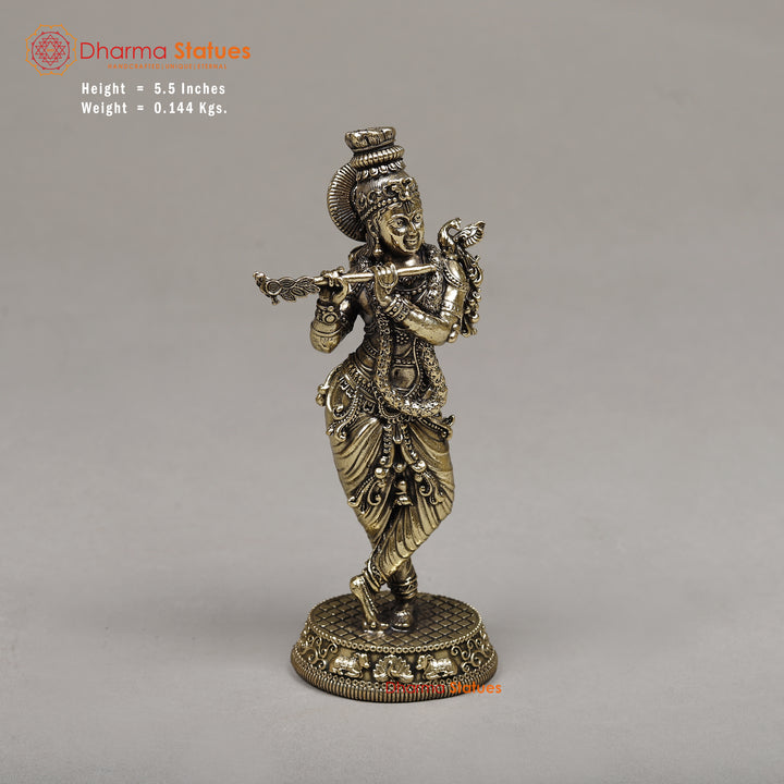 Brass Krishna, 5.5"