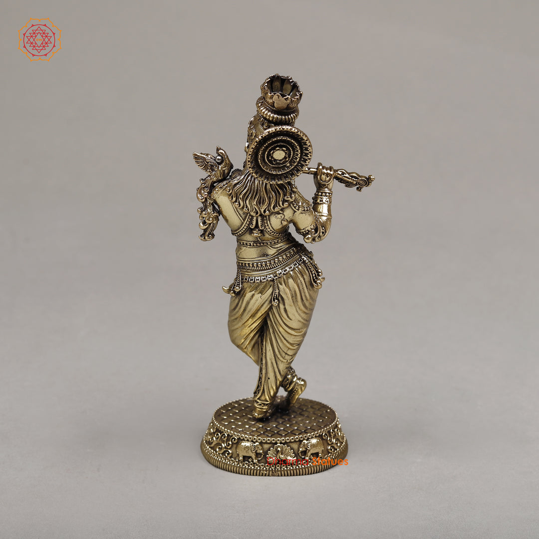 Brass Krishna, 6.5"