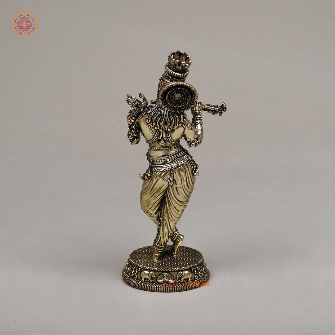 Brass Krishna, 7.5"