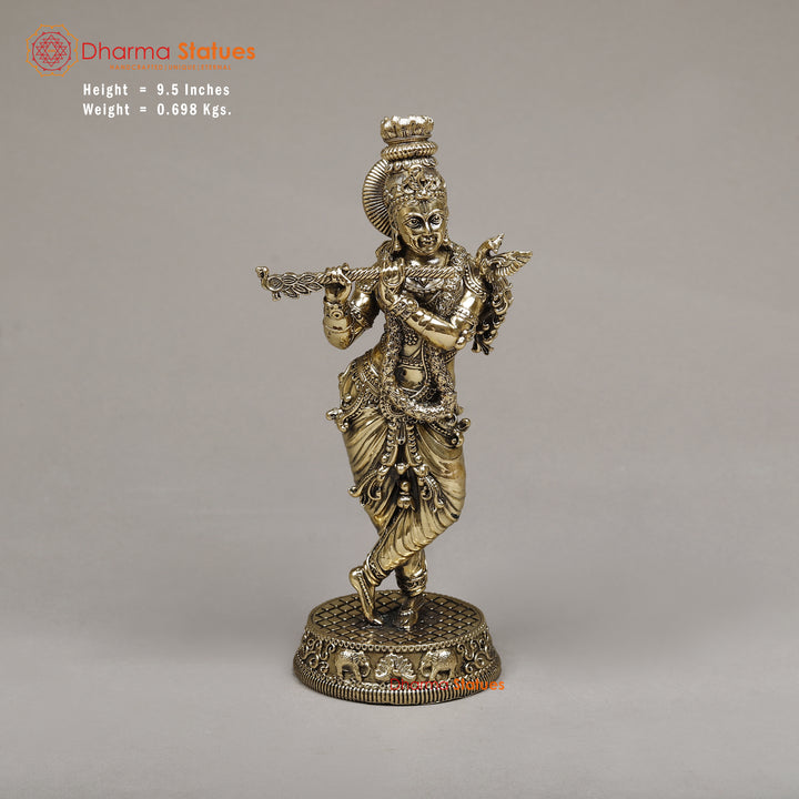 Brass Krishna, 9.5"