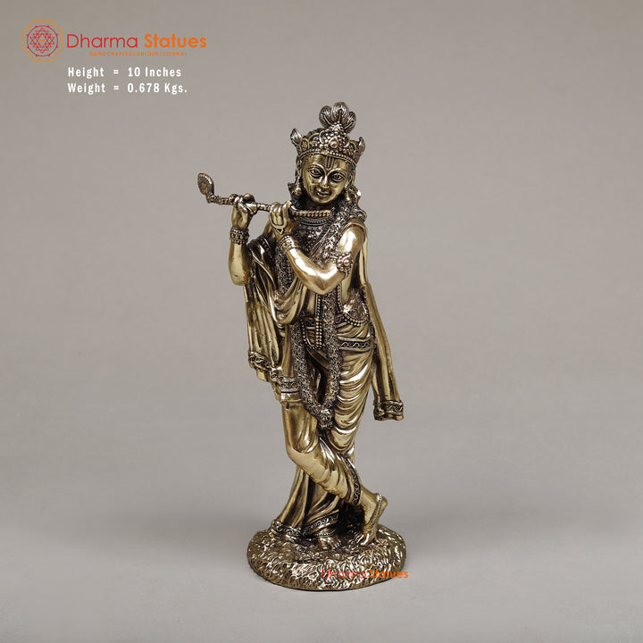 Brass Krishna, 10"