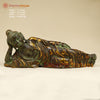 Brass Buddha in Resting Posture, Antique Green & Golden Finish 30"