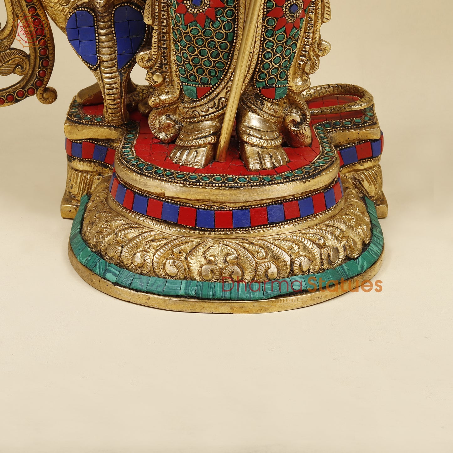 Brass Kartikeya, Stonework & Golden Finish, 20"