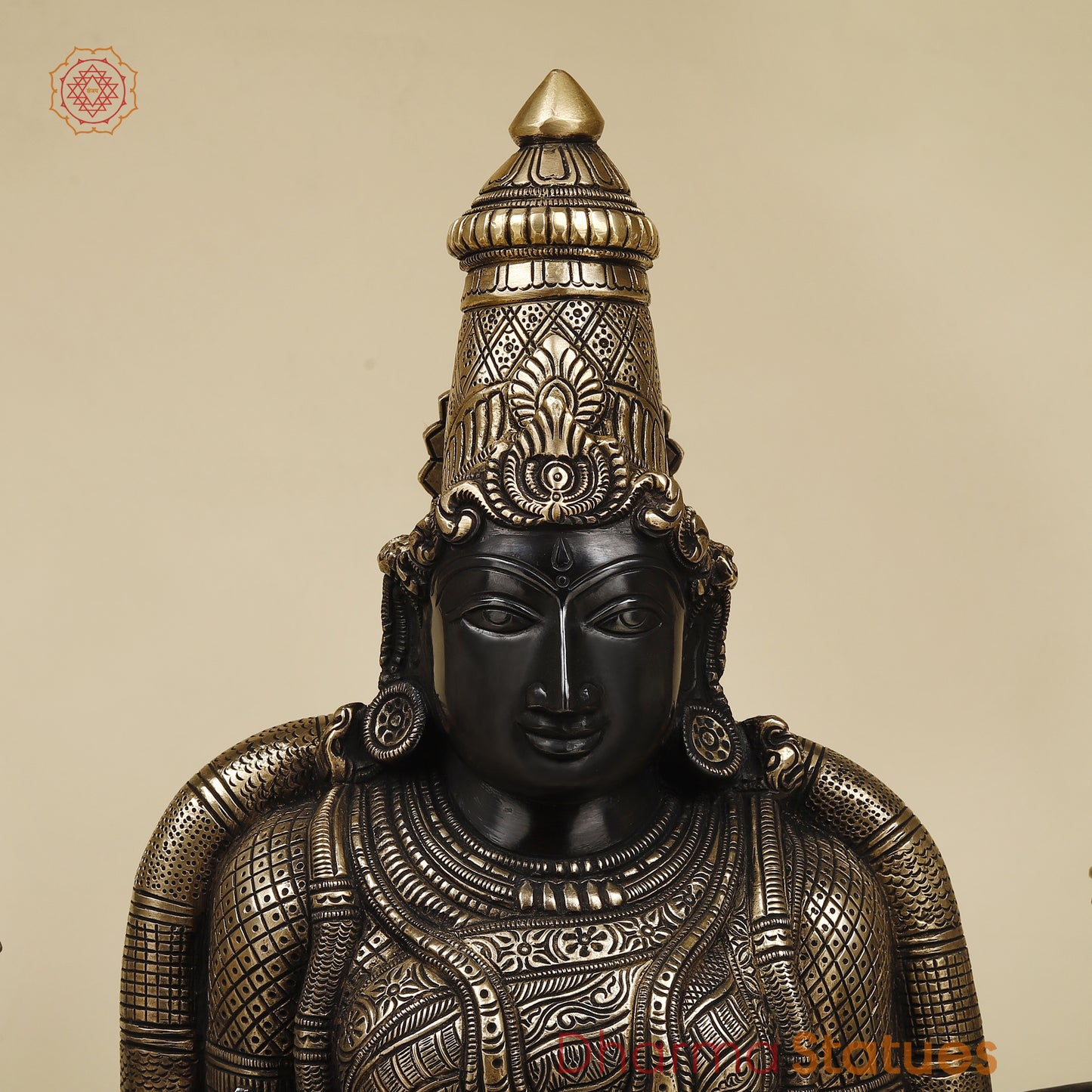 Brass Lakshmi seated, Black Patina & Golden Finish, 26"