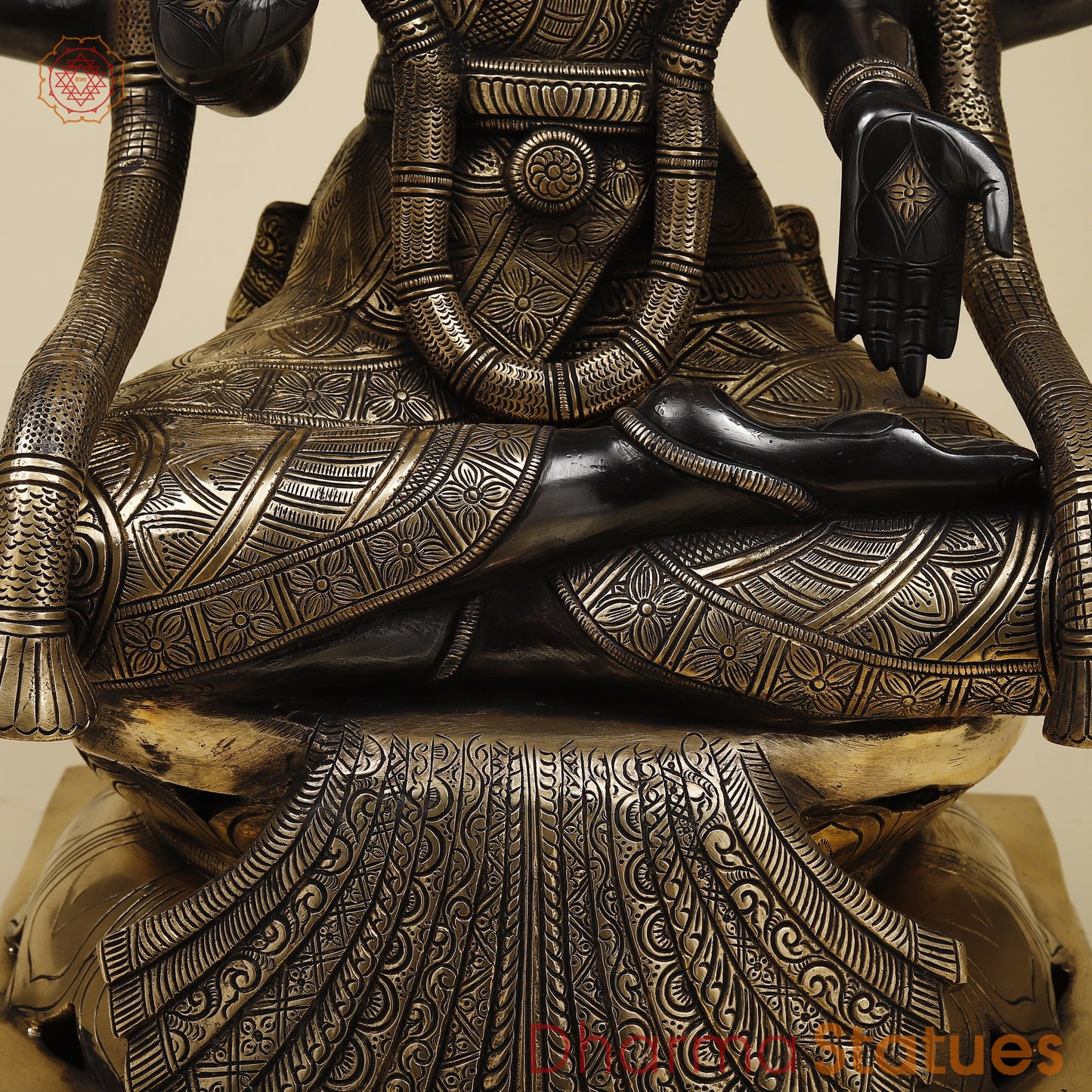 Brass Lakshmi, Black Patina & Golden Finish, 26"