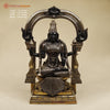 Brass Lakshmi Sitting (Padmavathi) With Special Frame, Deep Black & Smooth Finish, 30"