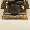 Brass Lakshmi Sitting (Padmavathi) With Special Frame, Deep Black & Smooth Finish, 30"