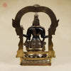 Brass Lakshmi Sitting (Padmavathi) With Special Frame, Deep Black & Smooth Finish, 30"