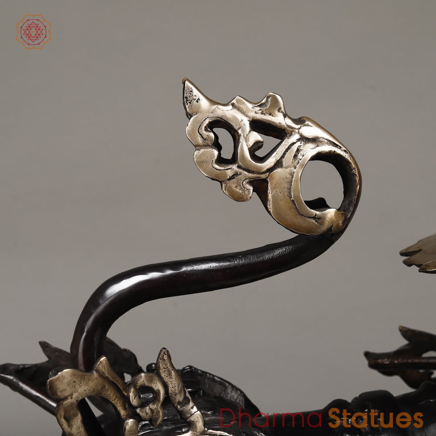 Brass Nepali Lion, Black Patina & Golden Finish, 22"