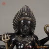 Brass Kaali Standing on Pedestal, Deep Black Color with Golden Finish, 23.5"