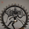 Brass Nataraja, Dancing Shiva, Deep Black & Smooth Finish, 25"