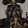 Brass Mukhalinga (Shivling) with Snake, Ganesh, Parvati, Karttikey and Nandi, Rich Black Finish 21"