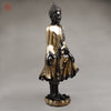 Brass Buddha Standing, Deep Black and Smooth Finish 42"