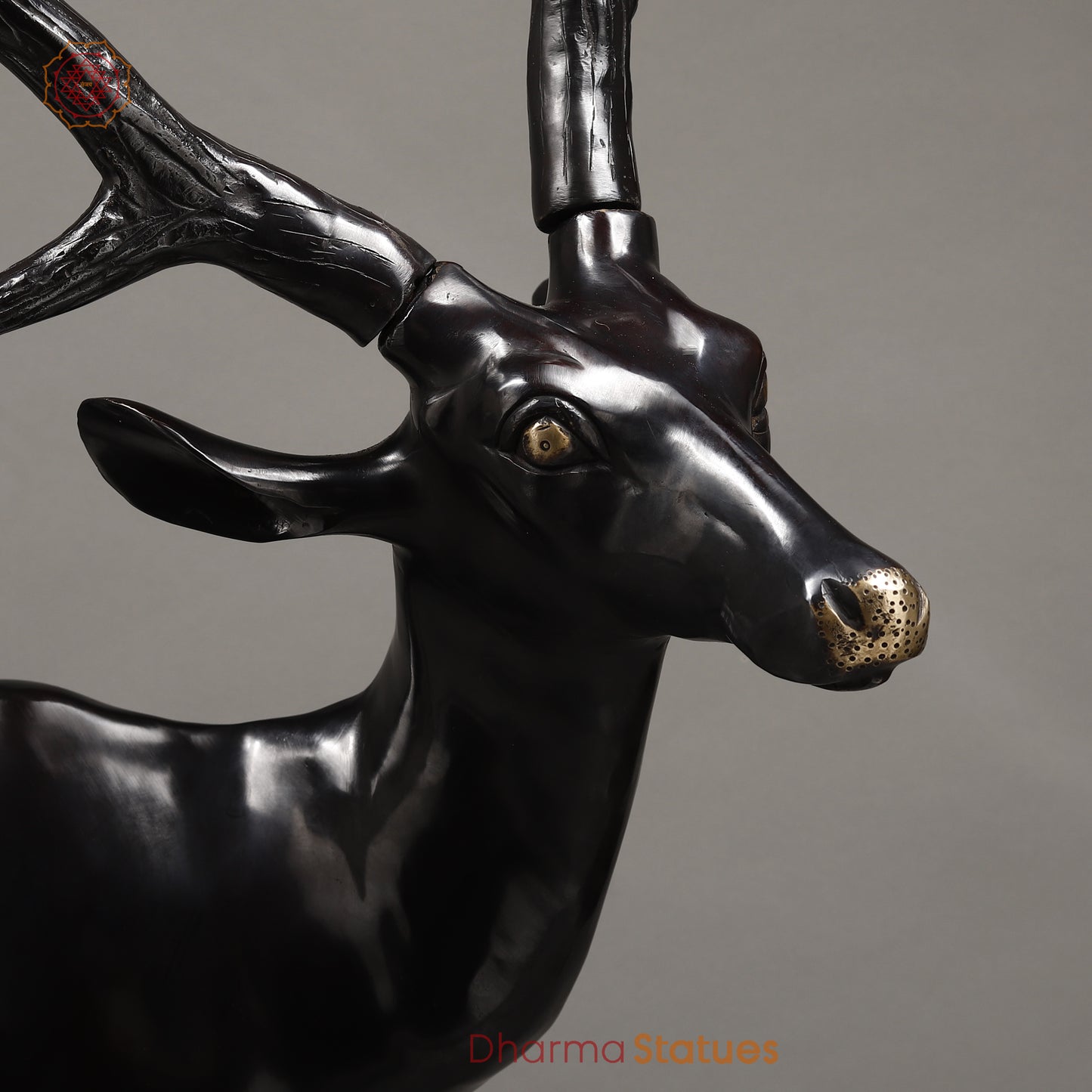 Brass Deer, Black Patina with Golden Finish, 35.5"
