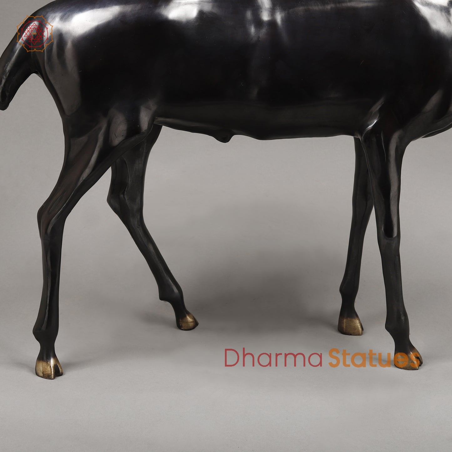Brass Deer, Black Patina with Golden Finish, 35.5"