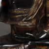 Brass Buddha seated in Blessing Posture, Black Patina & Copper Finish, 38"