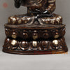 Brass Buddha seated in Blessing Posture, Black Patina & Copper Finish, 38"