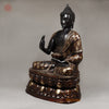 Brass Buddha seated in Blessing Posture, Black Patina & Copper Finish, 38"