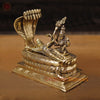 Brass Vishnu and Lakshmi Resting on Sheshnag, Smooth Gold Finish 6"