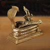 Brass Vishnu and Lakshmi Resting on Sheshnag, Smooth Gold Finish 6"