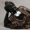 Brass Buddha Resting, Black Patina & Copper Finish 47"