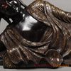 Brass Buddha Resting, Black Patina & Copper Finish 47"