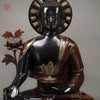 Brass Buddha Medicine Posture, Deep Black and Rich copper Finish 34"