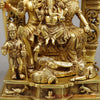 Brass Shiva Parivar With Arch , Fine Golden Finish, 12"