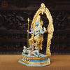 Brass Kali Idol- Handcrafted Brass Goddess Kali, Turquoise Finish 21"