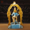 Brass Kali Idol- Handcrafted Brass Goddess Kali, Turquoise Finish 21"