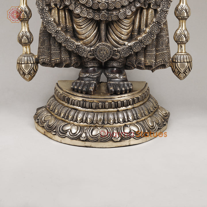 Brass Tirupati Balaji Standing, Deep Black Finish 47"