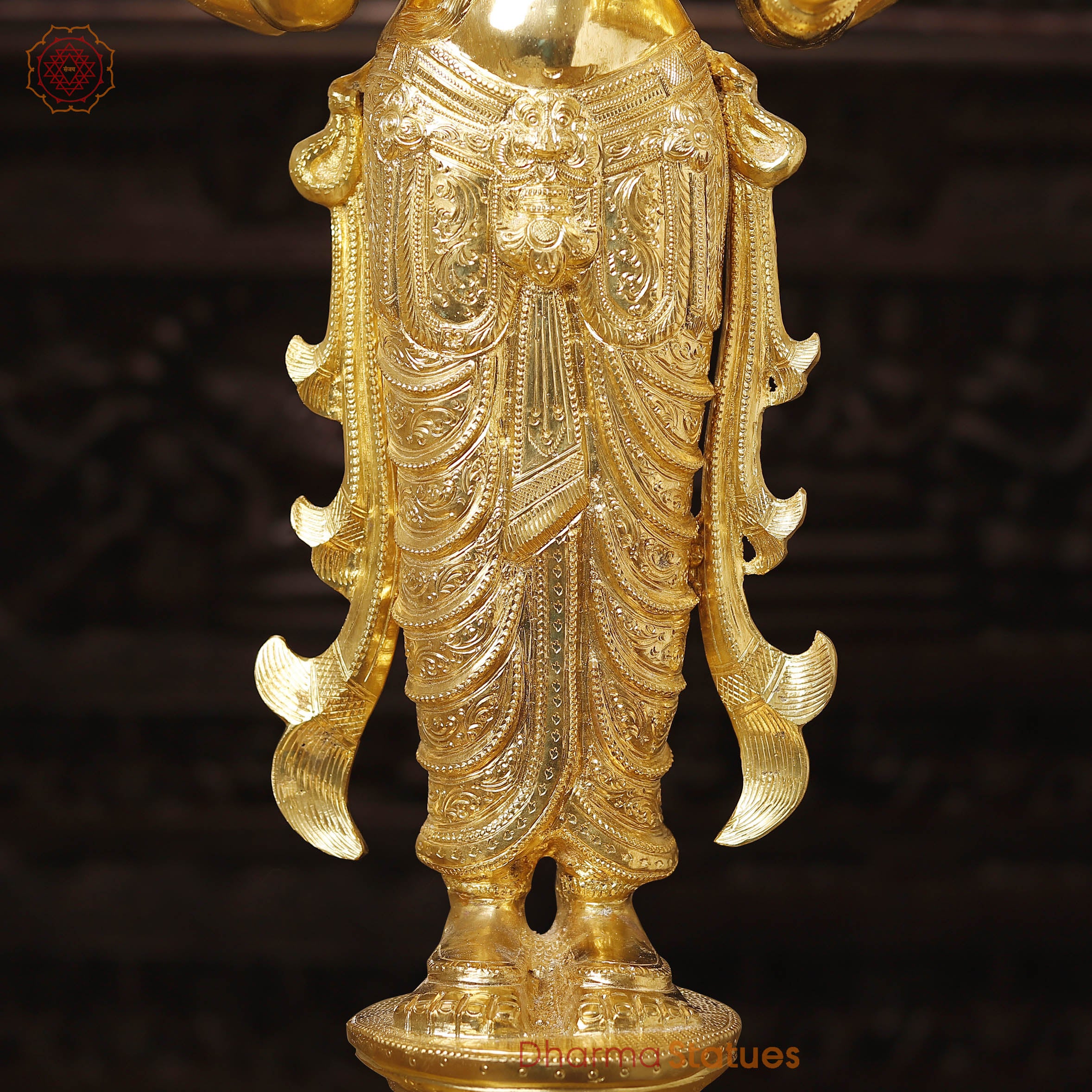 Surya Statue in Brass With MDF Wooden Stand, 12.5