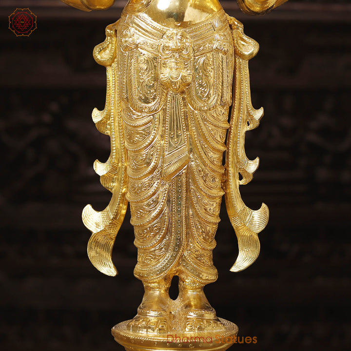 Brass Idol of Lord Surya, is Meant for Performing Puja at Home, 36"