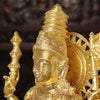 Brass Lord Surya Idol, The Radiant Deity of Time and Illumination, Glazing Gold Finish 36"