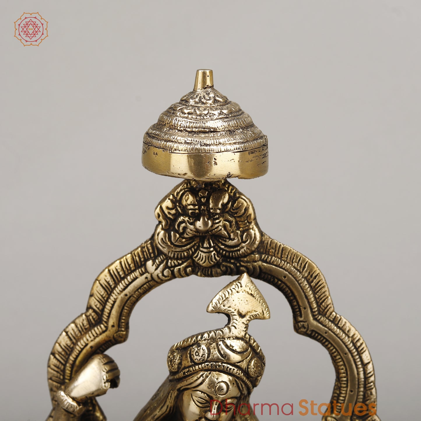 Brass Bagalamukhi Devi, Fine Golden Finish, 13.5"