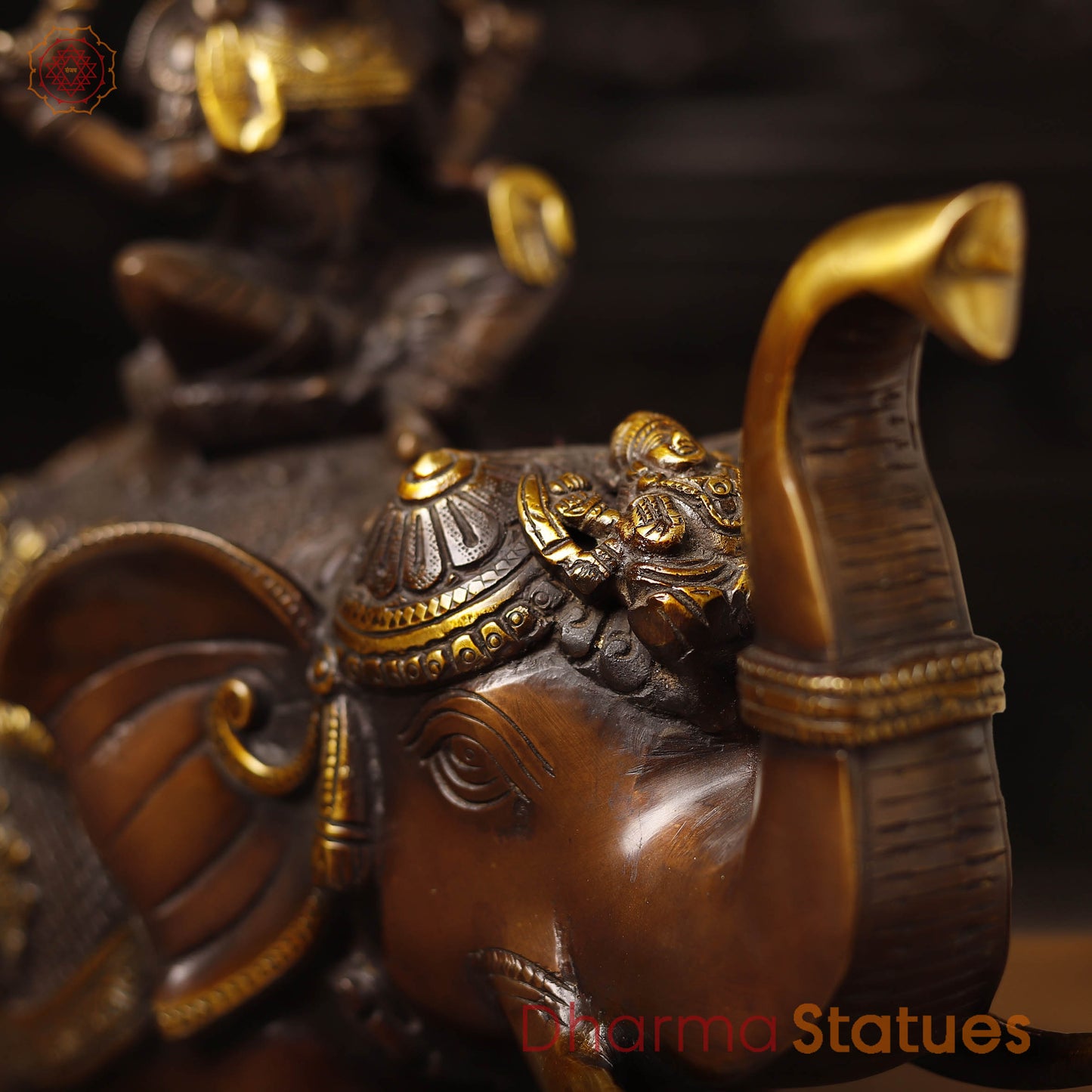 Brass Lakshmi Statue, Ashtalakshmi Ensemble, Bronze and Golden Finish 15"