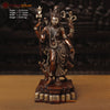 Brass Ardhanarishvara standing,copper and gold, 17.5" Front View