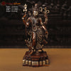 Brass Ardhanarishwar Statue, Standing, Copper Finish 17.5"  front view