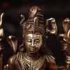 Brass Ardhanarishwar Idol, Timeless Unity, Copper Finish with Golden Hues, 17.5"