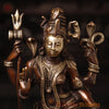 Brass Ardhanarishwar Idol, Timeless Unity, Copper Finish with Golden Hues, 17.5"