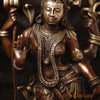 Brass Ardhanarishwar Statue, Divine Luminescence, Copper Finish in Golden Accent, 17.5"