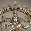 Brass Natraj Idol, Dancing Lord Shiva, Golden Finish 33"