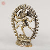 Brass Natraj Idol, Dancing Lord Shiva, Golden Finish 12"