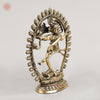 Brass Natraj Idol, Dancing Lord Shiva, Golden Finish 12"